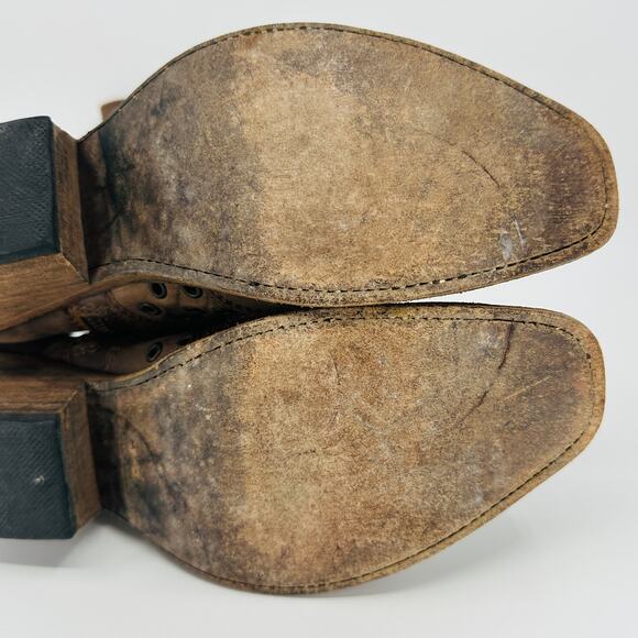 Liberty Black Womens Brown Leather Rivet Square Toe Western Cowgirl Boots Size 6 - Picture 12 of 13